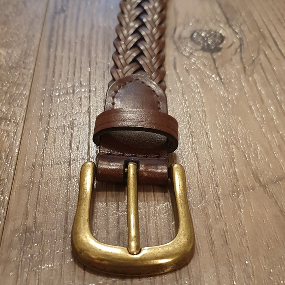 Brown faux leather 1" braided belt (39" length) - Picture 2 of 4